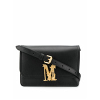 Moschino monogram plaque shoulder bag - Preto
