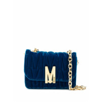 Moschino monogram quilted shoulder bag - Azul