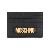 Moschino Porta-cartões de couro com logo - Preto