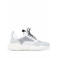 Moschino Tênis cano baixo com recorte de mesh - Branco