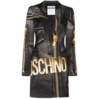 Moschino Vestido com estampa Macro Biker - Preto