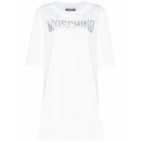 Moschino Vestido Couture com logo de algodão - Branco
