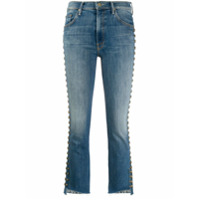 Mother Calça jeans cropped com aplicação de tachas - Azul