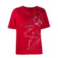 Mr & Mrs Italy Camiseta com estampa gráfica e detalhe de tachas - Vermelho