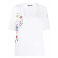 Mr & Mrs Italy Camiseta gola V floral - Branco