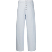 MRZ Calça jeans pantalona cintura alta - Azul