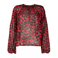 MSGM Blusa semi-translúcida com estampa - Vermelho