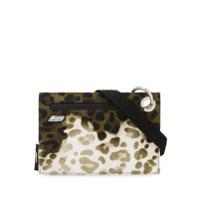 MSGM Bolsa carteiro com estampa de leopardo - Verde