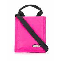 MSGM Bolsa tiracolo com patch de logo - Rosa