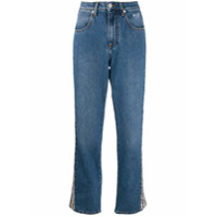 MSGM Calça jeans com efeito pele de píton - Azul