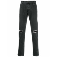 MSGM Calça jeans slim cintura média - Preto