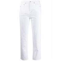 MSGM Calça jeans slim com estampa de logo - Branco