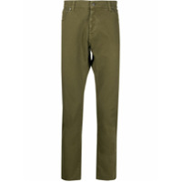 MSGM Calça jeans slim com patch de logo - Verde