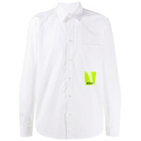 MSGM Camisa branca de algodão com estampa de logo - Branco