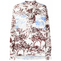 MSGM Camisa com recorte contrastante - Branco