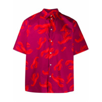 MSGM Camisa mangas curtas com estampa de lagosta - Vermelho