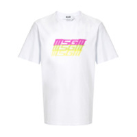 MSGM Camiseta branca de algodão com estampa de logo - Branco