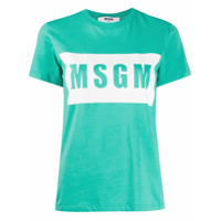 MSGM Camiseta com estampa de logo gráfico - Verde