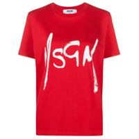 MSGM Camiseta com estampa de logo - Vermelho