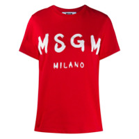 MSGM Camiseta com estampa de logo - Vermelho