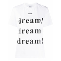 MSGM Camiseta com estampa de slogan - Branco