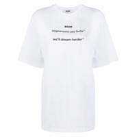 MSGM Camiseta com estampa de slogan - Branco