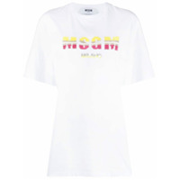 MSGM Camiseta com logo bordado de paetês - Branco