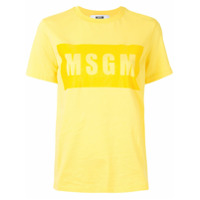 MSGM Camiseta de algodão com estampa de logo - Amarelo