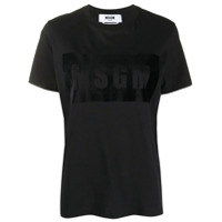 MSGM Camiseta de algodão com estampa de logo - Preto