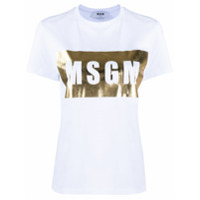 MSGM Camiseta decote careca com estampa de logo - Branco