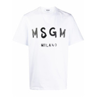 MSGM Camiseta decote careca com slogan - Branco