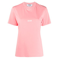 MSGM Camiseta mangas curtas com estampa de logo - Rosa