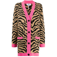 MSGM Cardigan oversized jacquard de zebra - Marrom