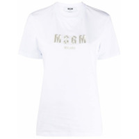 MSGM embroidered logo cotton T-shirt - Branco