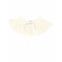 MSGM Gola de algodão e tricô com amarração frontal - Branco