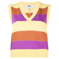 MSGM horizontal-stripe sleeveless jumper - Amarelo