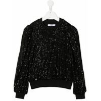 Msgm Kids Blusa de moletom com paetês - Preto