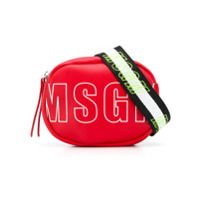 Msgm Kids Bolsa tiracolo com estampa de logo e zíper - Vermelho