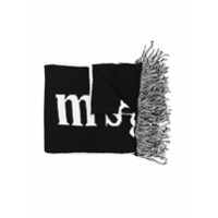 Msgm Kids Cachecol de tricô com logo - Preto