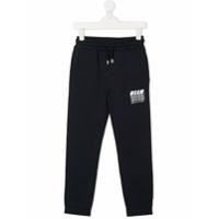 Msgm Kids Calça esportiva com estampa de logo - Azul