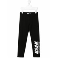 Msgm Kids Calça esportiva com estampa de logo - Preto