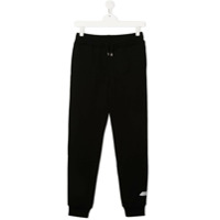 Msgm Kids Calça esportiva com estampa de logo - Preto