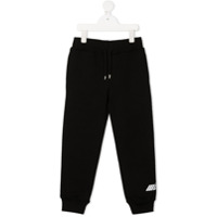 Msgm Kids Calça esportiva com estampa logo - Preto
