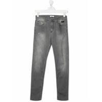 Msgm Kids Calça jeans skinny com efeito destroyed - Cinza