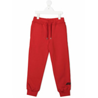 Msgm Kids Calça jogger com estampa de logo - Vermelho