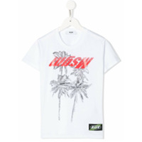 Msgm Kids Camisa com estampa de palmeira - Branco