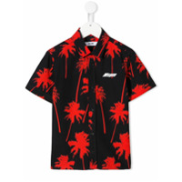 Msgm Kids Camisa com estampa de palmeira - Preto