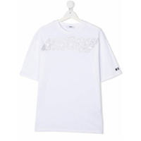 Msgm Kids Camiseta com aplicação de logo - Branco