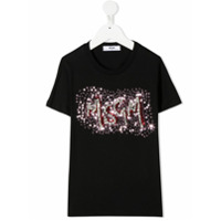 Msgm Kids Camiseta com aplicação de logo - Preto