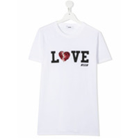 Msgm Kids Camiseta com aplicações e estampa gráfica - Branco
